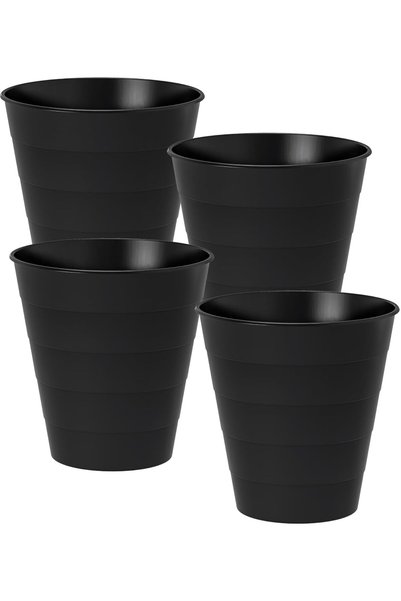 Generic سلة نفايات بلاستيكية، صندوق قمامة بدون غطاء، سعة 13.5 لتر (4، أسود) ل...