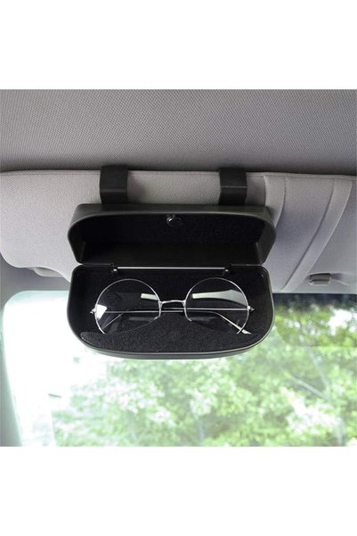 JOYZZZ Car Visor Sunglasses Case, Car Glasses Box with Magnetic Closure and D...