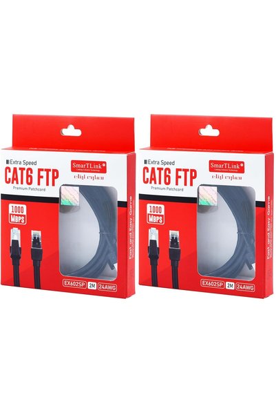 Generic كابل توصيل فائق السرعة من نوع CAT6 FTP أسود اللون (1000 ميجابت في الث...
