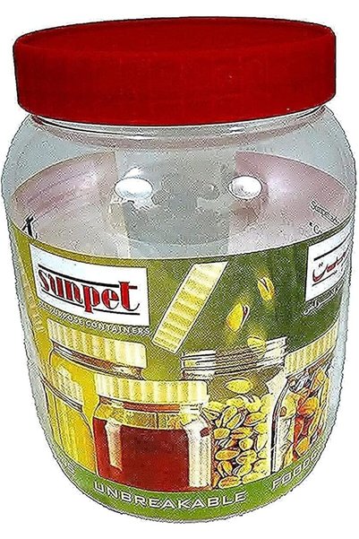 Generic Large Red Top Plastic Food Storage Canister Size 1000 ml, Pack of 1
