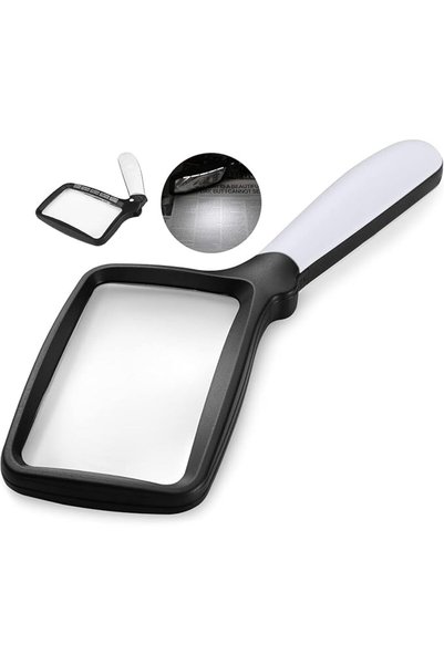 SYOSI Folding Handheld Magnifying Glass 3X with Dimmable LED Light, Large Rec...
