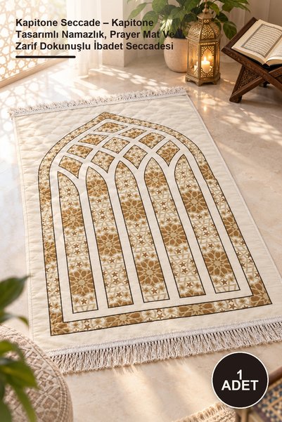 Yenilig 1 Piece Quilted Prayer Rug – Quilted Design Prayer Mat, Prayer Mat wi...