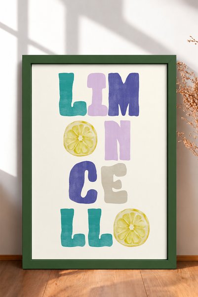HOMEPACK Limoncello Written Colorful Typography Framed Painting Italy Poster ...