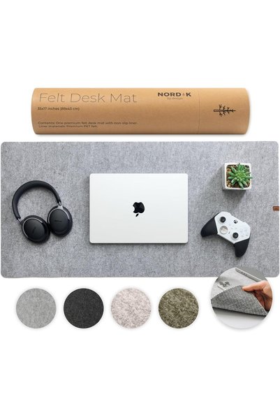 Generic Nordik Large Felt Desk Mat - Marle - 35 x 17 inch - Full Desk Keyboar...