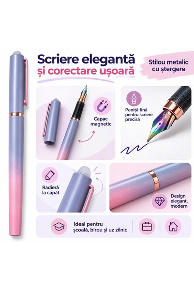 Generic Brand Μεταλλικό στυλό με γόμα, μαγνητικό καπάκι, ενσωματωμένη γόμα, ι...