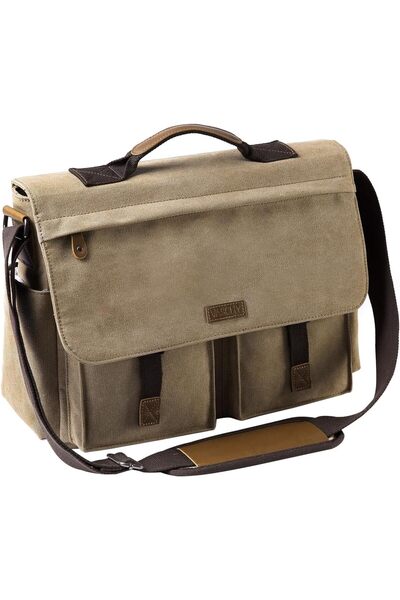 Generic Canvas Messenger Bag Men Laptop Shoulder Bag Briefcase w Luggage Sleeve