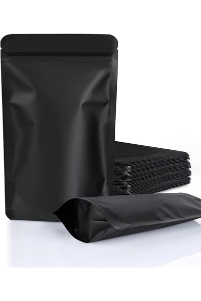TERRIFI 100 Pack Resealable Stand Up Bags, 7.9x11.8 Inch Smell Proof Foil Pou...