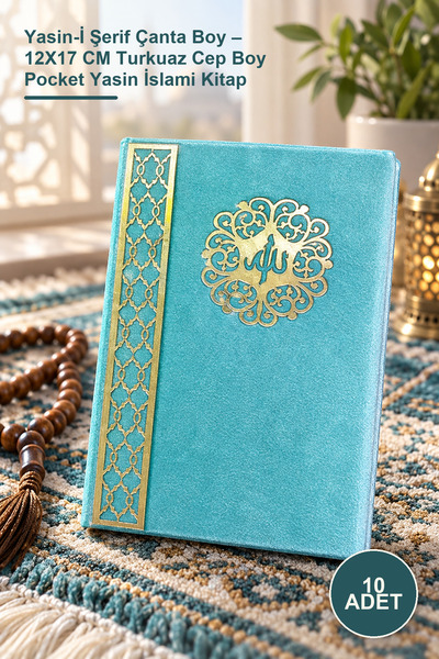 Yenilig 10 bucăți Yasin-İ Şerif Dimensiunea pungii - 12X17 CM Turcoaz Buzunar...