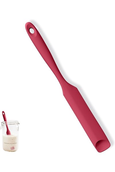 Generic 24,5cm Silicone Jar Spatula for Stirring (Scoop Tip,Red)