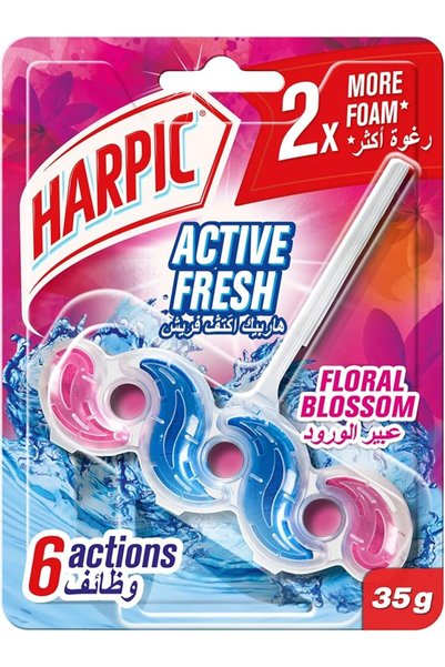 Harpic منظف المرحاض النشط فريش، معطر برائحة الزهور، 35 جرام