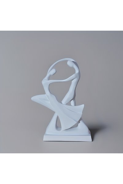 Dans Eden Çift Heykeli 30 cm Dekoratif Biblo Eskitme