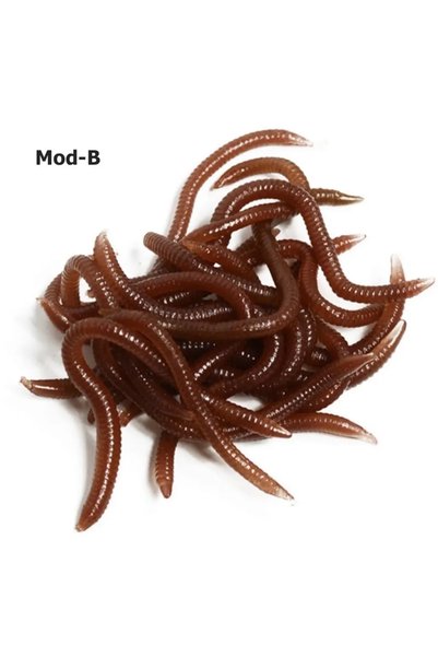 MSO TEKNOLOJİ Olta Balıkçılık 8cm 6mm Cezbedici Kokulu Kahverengi Solucan Yap...