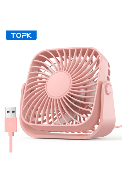 Choice مروحة صغيرة محمولة USB من TOPK باللون الوردي مقاس 4 بوصات للتخييم، مرو...