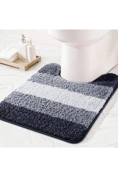 Generic Absorbent Toilet Rug U-Shaped, Non-Slip Bath Mat, 51x61 CM