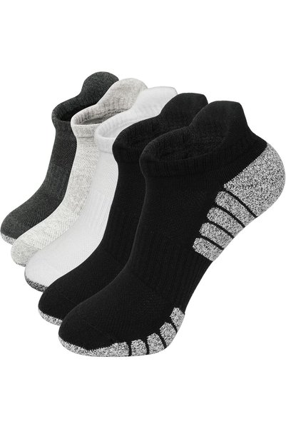Generic 5 أزواج من جوارب الكاحل القطنية للجري للرجال والنساء