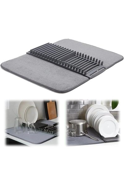 Winever Microfiber Dish Drying Mat,Foldable Microfiber Dish Mat and Rack,Abso...