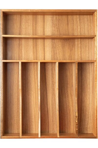 Generic Cutlery Organizer, Kitchen Utensil Organizer, Acacia Cutlery Organize...