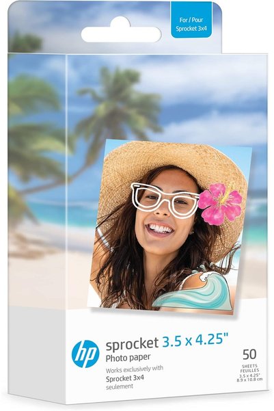 Generic Sprocket 3.5 x 4.25” Zink Sticky-Backed Photo Paper (50 Pack) Compati...