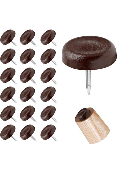 Aputue Nail-On Furniture Sliders, 60PCS Nail-On Furniture Sliders, 17.3mm Bas...