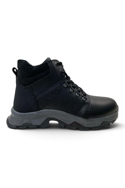 Tuğba Ortopedi 9603 young black genuine leather boots