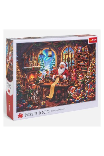 Trefl Puzzle de Crăciun Moș Crăciun in Atelier cu Spiridusi (1000 Piese) – – ...