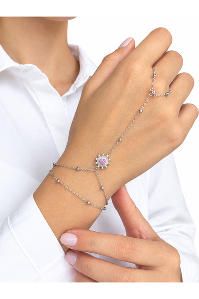 Ressia Elegant Colorful Stone Detailed Double Chain Shahmeran