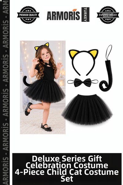 Armoris Delux Series Gift Celebration Outfit 4 Piece Kids Cat Costume Set