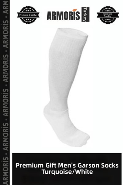 Armoris Premium Gift Men's Clothing Waiter Socks Turquoise/White