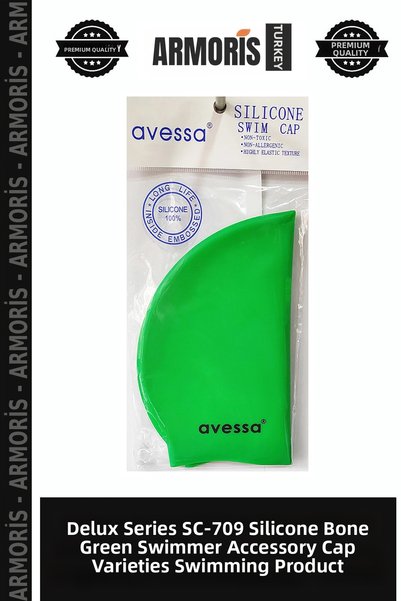 Armoris Delux Series Sc-709 Silicone Swimming Cap Green Sportsman Accessory H...