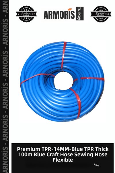 Armoris Premium Btpr-14Mm-Blue Tpr Rubber Thick 100 Mt Blue Craft Rope Sewing...
