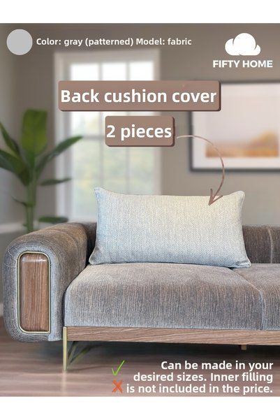 Fifty Home 2 Pcs Large Back Cushion Cover - Back Cushion Pillow Cover with Zi...