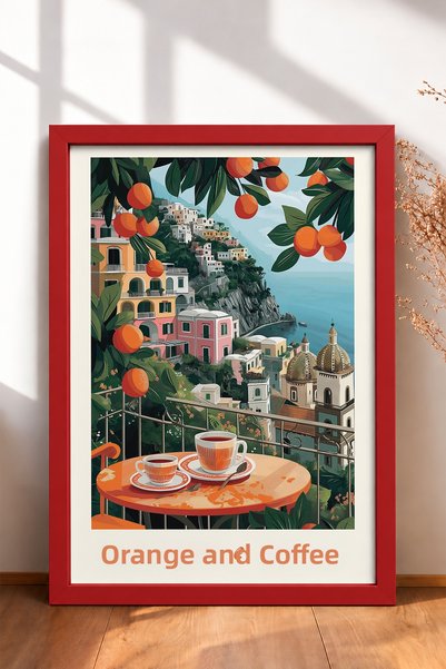 HOMEPACK Arancia e Caffè: Απολαύστε τον καφέ σας στη βεράντα – Πίνακας με κορ...
