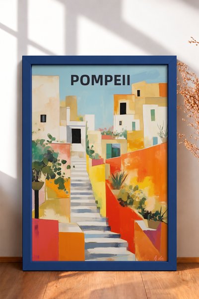 HOMEPACK Πίνακας με θέμα την «Ηλιόλουστη οδό με σκαλοπάτια» της Πομπηίας, αφί...
