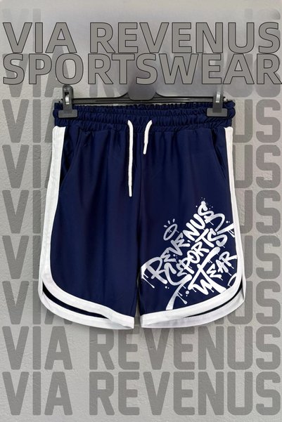 Vordevia Graffiti Printed Unisex Retro Varsity Sports Training Shorts