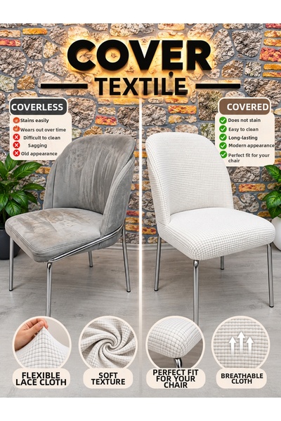 COVER TEKSTİL Chair Cover Tree Bark Pattern
