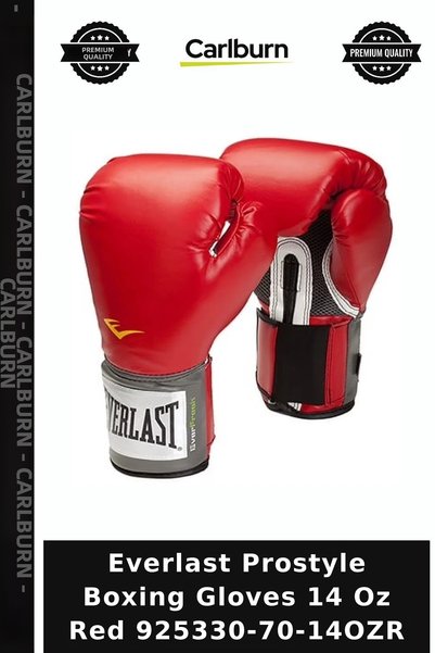 Carlburn Deluxe Series Everlast Prostyle Boxing Gloves 14 oz Red 925330-70-14...