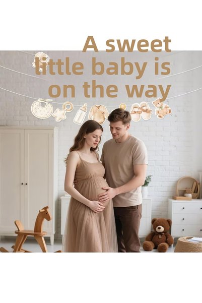 Generic Brand Gold Boho Baby Shower Decoration Set - Beige Banner Garland and...