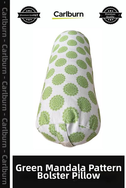 Carlburn Deluxe Series Green Mandala Pattern Bolster, padded, home textiles, ...
