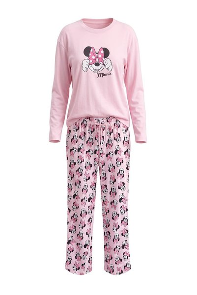 Trendyol Collection Pink 100% Cotton Minnie Mouse Licensed Knitted Pajama Set...