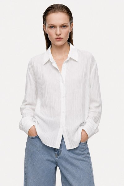 HAKKE Premium Textured Line Patterned Long Sleeve Shirt