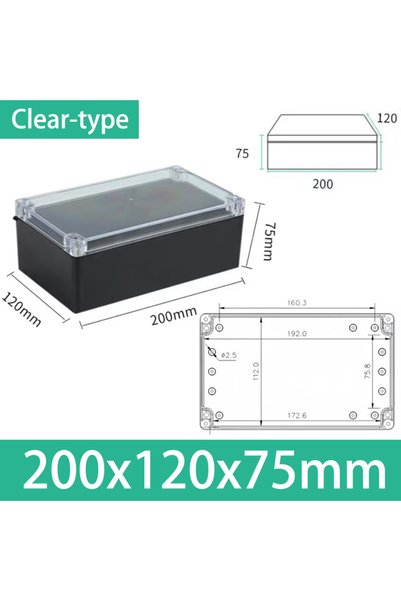 Choice17 صندوق بلاستيكي شفاف مقاوم للماء من مادة ABS مقاس 200×120×75 مم، علبة...