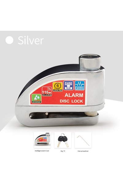 Choice5 silver Motorcycle Bicycle Lock Alarm Safety Protection Padlock Disc A...