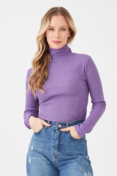 Fulla Moda Fitilli Balıkçı Yaka Slim Fit Bluz