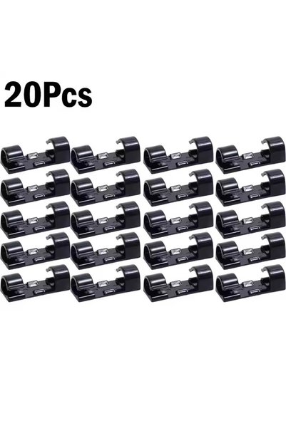 Choice3 20X-Black Cable Clips Organizer Drop Wire Holder Cord Management Self...