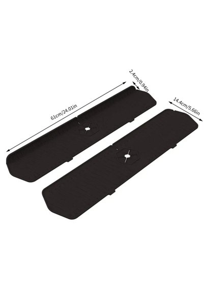 choice2 61cm Blcak 24.01/29.92 Inch Kitchen Long Silicone Sink Faucet Mat Spl...