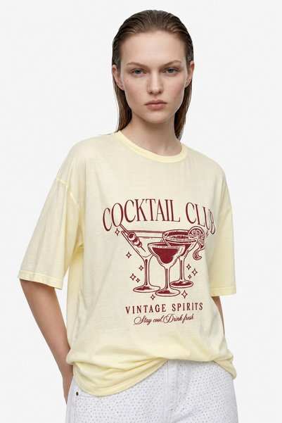 HAKKE Coctail Club Printed Oversize T-Shirt
