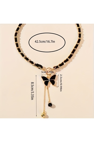 Choice YF4084-1 1pc Elegant Bohemian Fashion Black Butterfly Pendant Necklace...