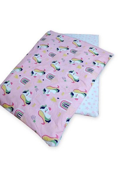 Bebek Özel Bebek Çocuk Yorganı Standart 120x200 cm Yeni Pembe Unicorn Desenli