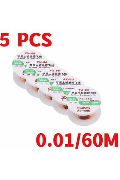 Choice1 5 PCS 0.01mm Insulated Copper Link Wire 0.01mm 0.02mm Mobile Phone PC...