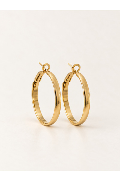 YOUES JEWELRY Kadın Halka Küpe Gold 14k Altın Renk